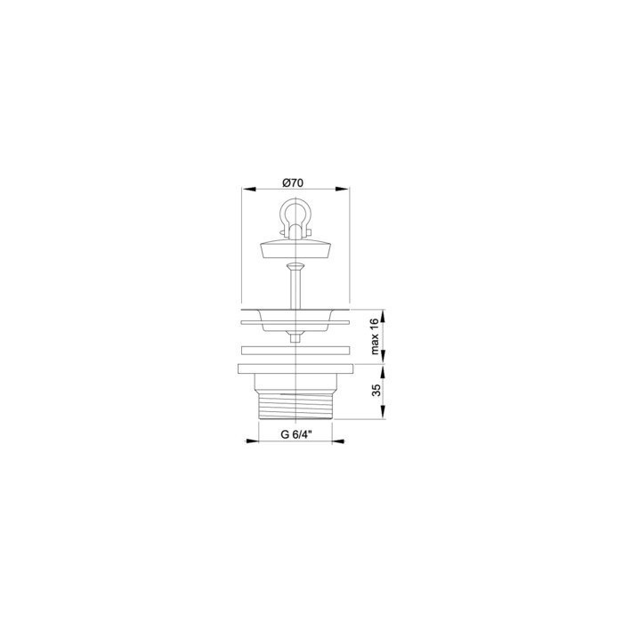 Washbasin siphon valve ALCAPLAST 1 1/2"" (35) with stopper