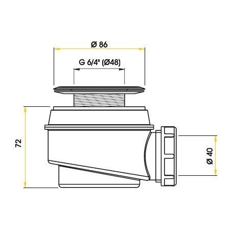 Sifooni dušimatt ALCAPLAST 86 mm