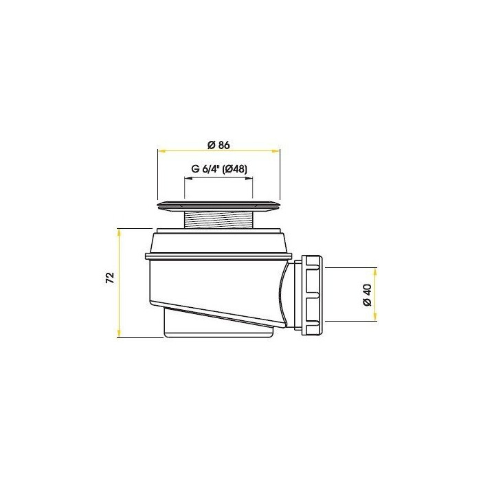 Sifooni dušimatt ALCAPLAST 86 mm