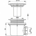Sifona duša paplātei ALCAPLAST 116 mm