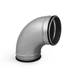 Ventilatsiooni küünarnukk ALNOR 125 x 90°, stantsitud teras