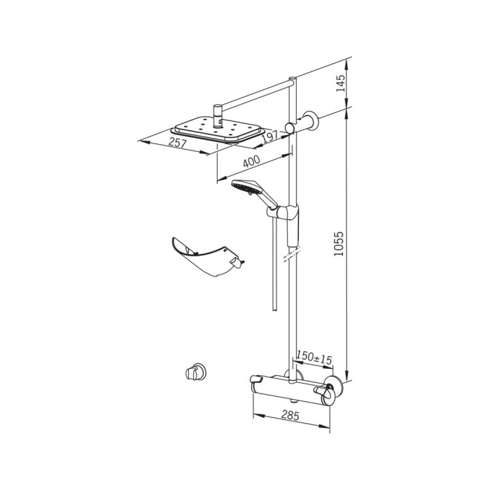 Thermostatic shower system ORAS Optima