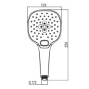 Shower head ALPI, 3 funkies, chrome-plated