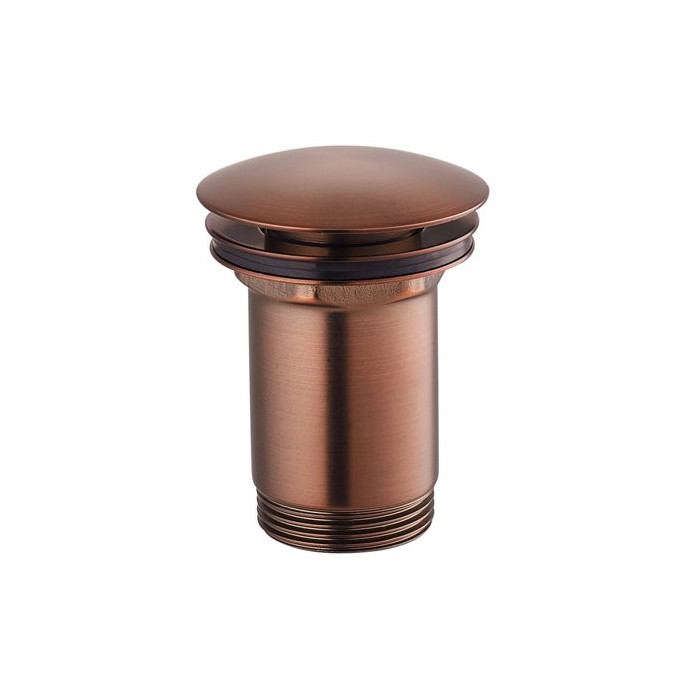Bottom valve Click Clack OMNIRES with overflow, antique-copper
