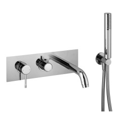 Priekšsienas jaucējkrāns ar vannas knābi no rokas dušas alpi zils, BU85L863VD