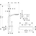 Thermostatinis maišytuvas HANSGROHE Ecostat Select su 90 cm dušu stovu Raindance Select S, 27037000