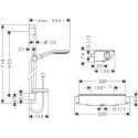 Termostaatsegisti HANSGROHE Ecostat Select koos 65 cm dušialusega Raindance Select S, 27036000