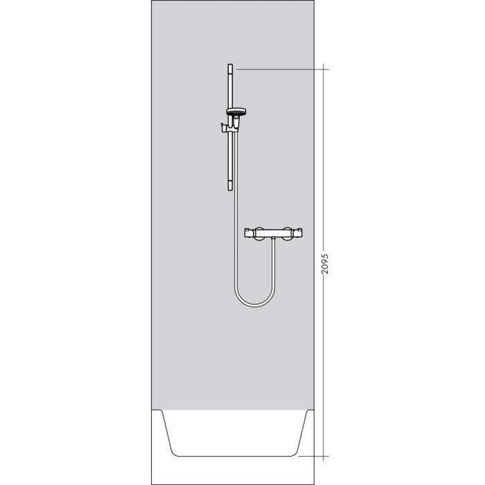Термостатический смеситель HANSGROHE Ecostat Select с душевой подставкой 65 см Raindance Select S, 27036000