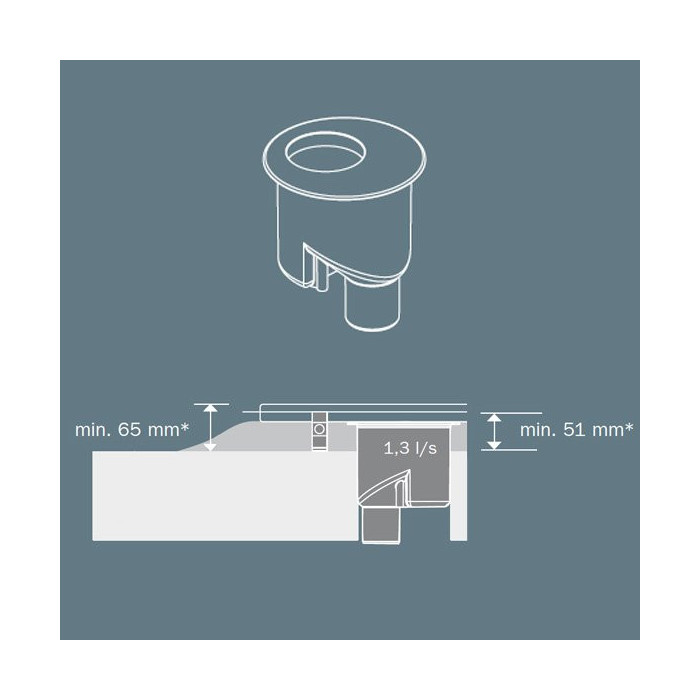 Standard siphons TECEdrainline DN 50 vertical