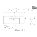 Mööbel - rippkivist valamu BLU Mensa, 1200 x 460 mm