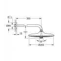 Statsionaarne dušiotsik koos hoidikuga patust GROHE Euphoria 260 mm