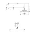 Statsionaarne dušipea HANSGROHE 360 x 190 mm, 27376000