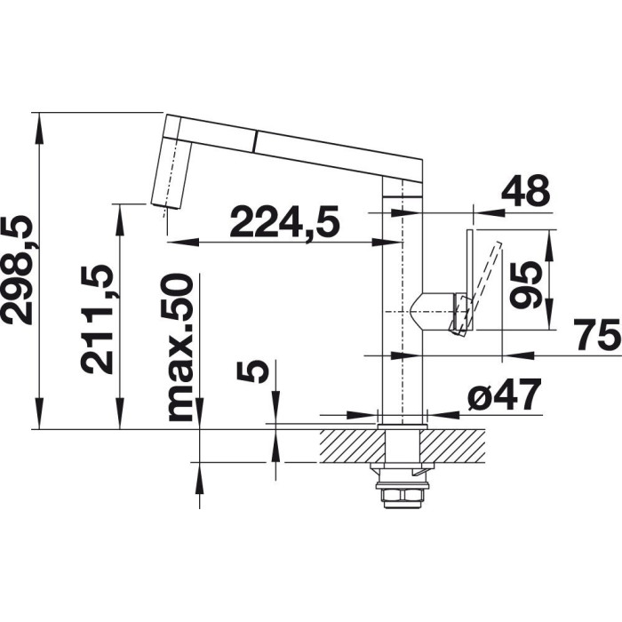 Kitchennis (plautuvės) maišytuvas BLANCO Panera-S, ne grūdintos plienos