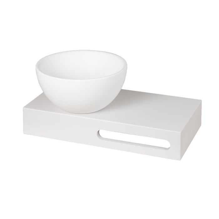 Stone mass built-in washbasin PAA Do Silk, white, 220 mm