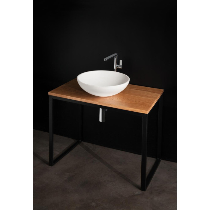 Stone mass built-in washbasin PAA Round On Silk, white, 410 mm