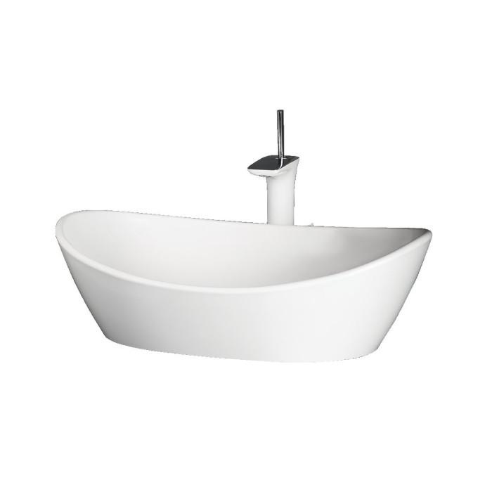 Stoneware built-in washbasin PAA Amore Silk, white, 600 x 370 mm