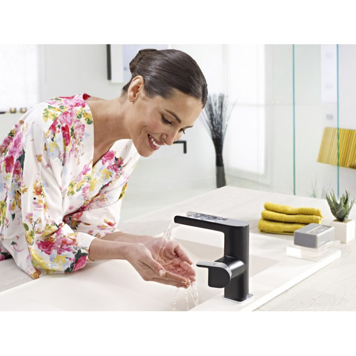 Washbasin faucet - waterfall TEKA Formentera, black