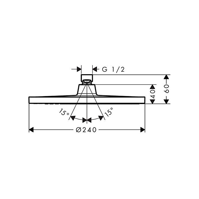 Stacionāra dušas galva HANSGROHE Crometta S 240 mm