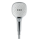 Dušo galvutė HANSGROHE Raindance Select E 120 3 jet Ecosmart, balta / chromas, 26520400