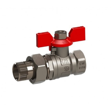 Шаровой кран прямой с разборной гайкой 3/4"" в/наружу. АРКО Сена, ручка Трампа