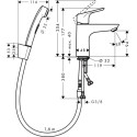 Izlietnes jaucējkrāns ar bidē dušu HANSGROHE Focus 31927000