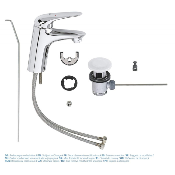 Смеситель для умывальника с нижним клапаном GROHE EuroStyle, 23707003