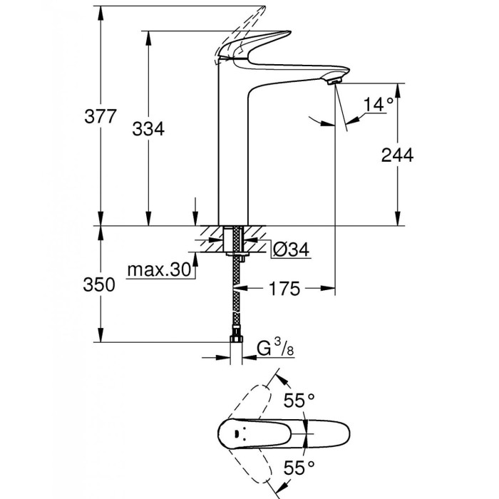 Praustuvo maišytuvas GROHE EuroStyle, 23719003