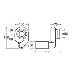 Siphon for the urinal VIEGA horizontal run-off, 492465