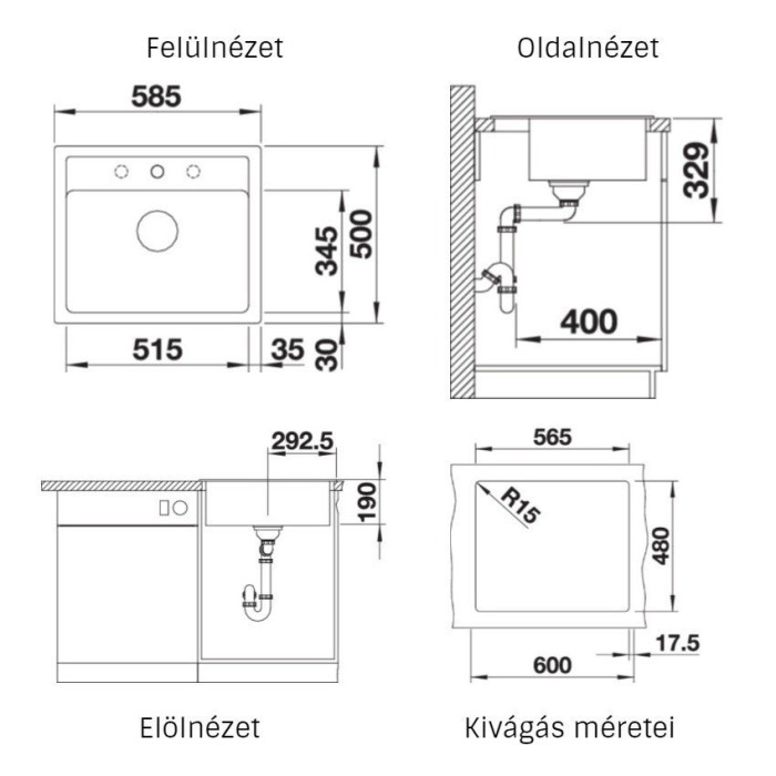 Keramikas (granīta) izlietne BLANCO Legra 6, balta