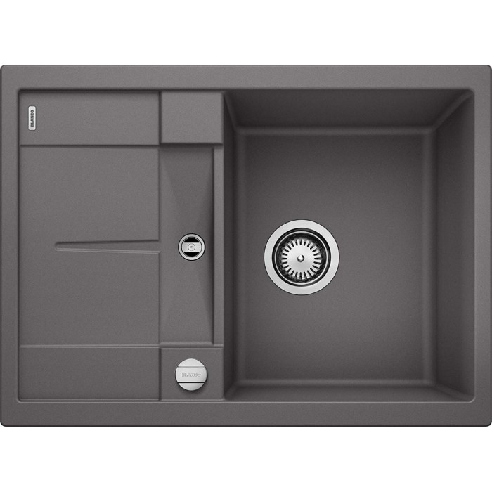 Мойка из керамогранита (гранит) BLANCO METRA 45 S Compact, 68x50 см, Серый камень