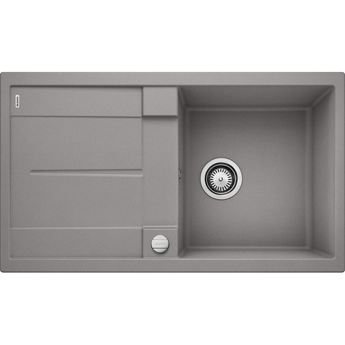 Раковина из керамогранита (гранит) BLANCO METRA 5 S, 86x50 см, Алюминий металлический