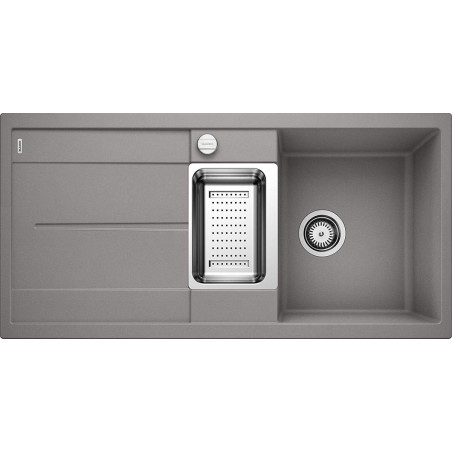 Мойка из керамогранита (гранит) BLANCO METRA 6 S, 100x50 см, Алюминий металлический