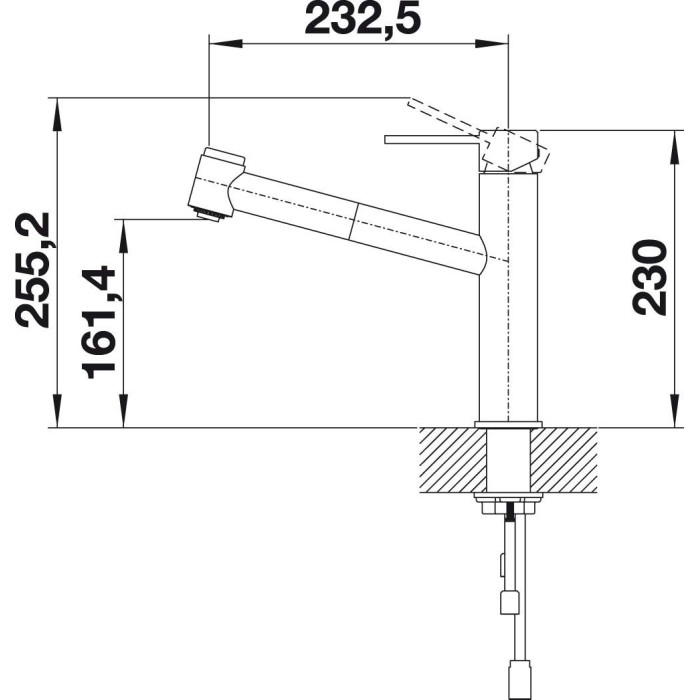 Kitchennis (sink) faucet BLANCO AMBIS-S, stainless steel, with retractable jarnel