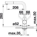 Kitchen (sink) faucet BLANCO MILA-S, chrome-plated, with retractable hose