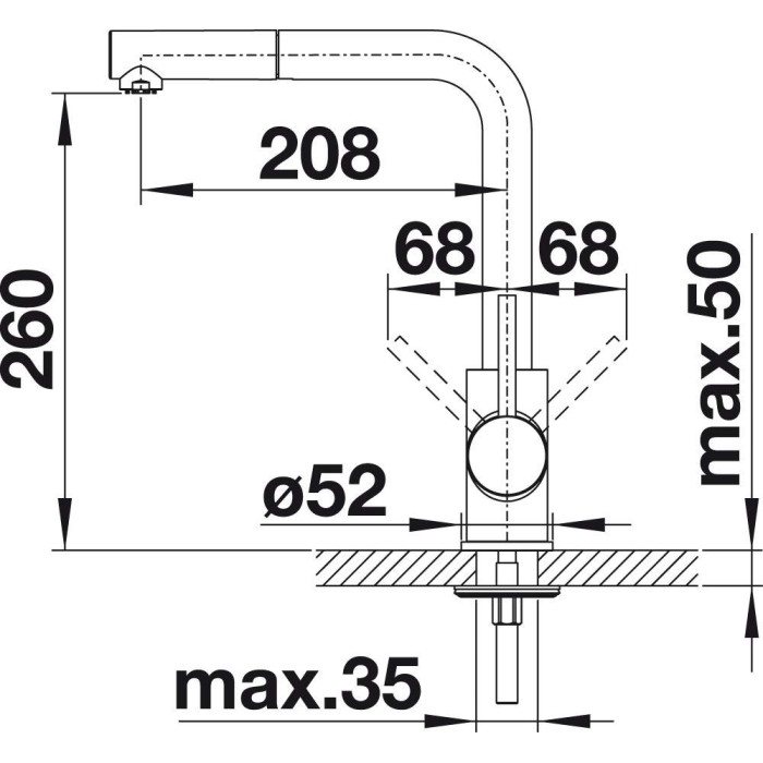 Kitchen (sink) faucet BLANCO MILA-S, chrome-plated, with retractable hose