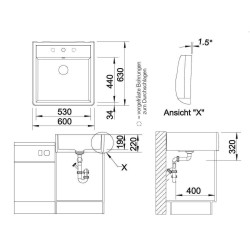 Керамическая мойка BLANCO PANOR 60, 60x63 см, Белый, глянцевый
