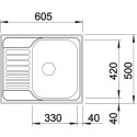 Мойка из нержавеющей стали BLANCO TYPE 45 S Mini, 60,5x50 см, Матовая поверхность
