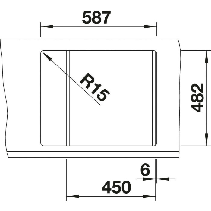 Roostevabast terasest valamu BLANCO TYPE 45 S Mini, 60.5x50 cm, Matt pind