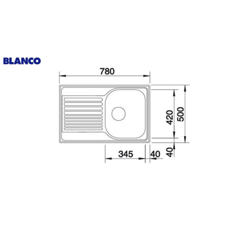 Nerūsējošā tērauda izlietne BLANCO TYPE 45 S Compact, 78x50 cm, matēta virsma