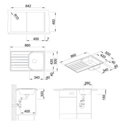 Stainless steel sink BLANCO LIVIT 45 S Salto, 86x50 cm, Matte surface