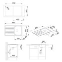 Roostevabast terasest valamu BLANCO LIVIT 45 S Salto, 86x50 cm, Matt pind