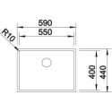 Blanco CLARON 550-IF sink, 59x44 cm installed under the countertop