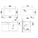 Po stalviršiu montuojama plautuvė BLANCO SUBLINE 700-U, 73x40 cm, Antracito