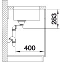 Sink BLANCO SUPRA 450-U, 48x43 cm, No eccentric valve, installed under the countertop
