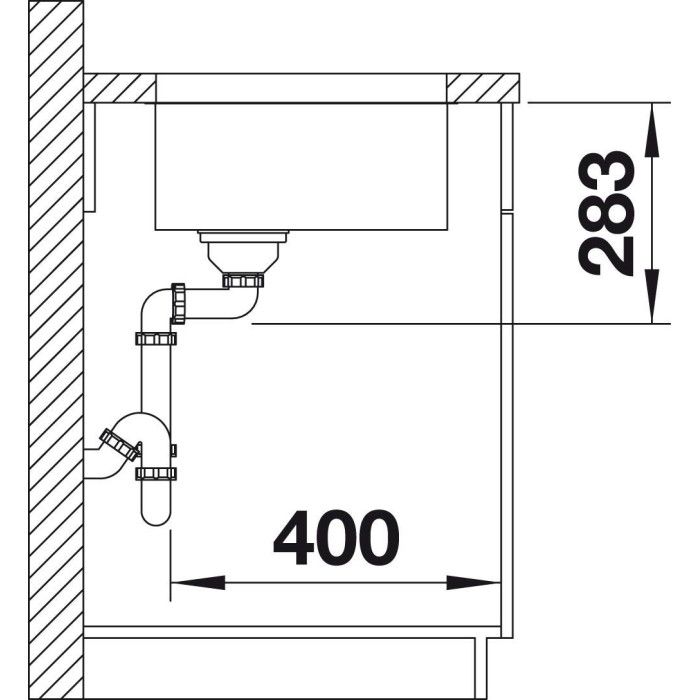Sink BLANCO SUPRA 500-U, 53x43 cm, No eccentric valve