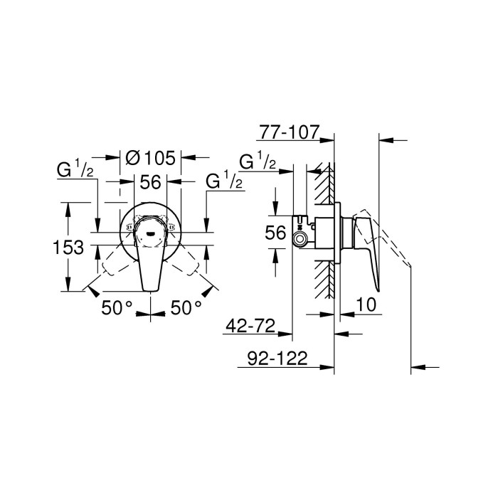 Pre-walled bidette sets GROHE BauEdge