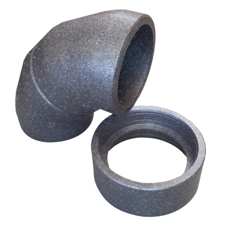 Insulated elbow with sleeve made of rotting polyethylene (EPE) FITT 125 /90 degrees