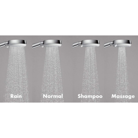 Dušo komplektai HANSGROHE Croma 100 Chrome, 4 funkcijos (Įvairių ilgių pasirinkimas)
