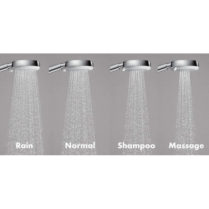 Dušo komplektai HANSGROHE Croma 100 Chrome, 4 funkcijos (Įvairių ilgių pasirinkimas)
