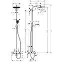 Termostata lietus dušas sistēma ar knābi HANSGROHE Crometta E 240 1jet, 27298000